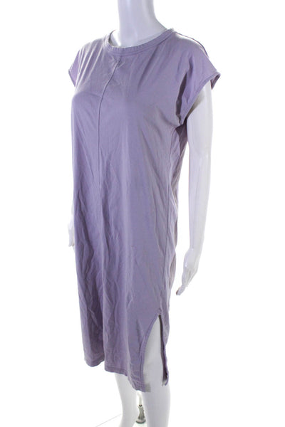 Everlane Womens Solid Lilac Crew Neck Cotton Sleeveless Shirt Dress Size M