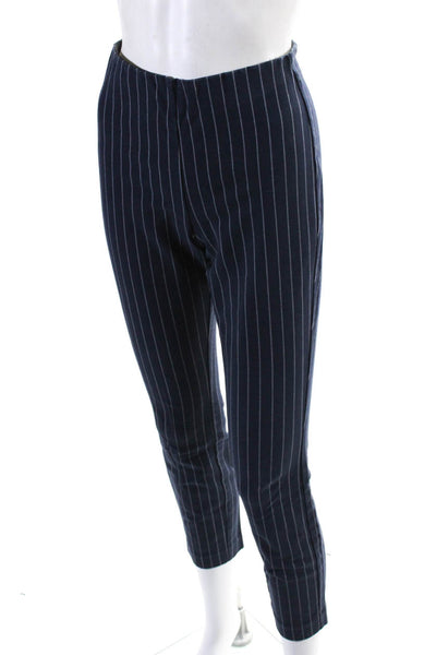 Rag & Bone Womens Pinstripe High Waist Leggings Pants Navy Blue Cotton Size 2