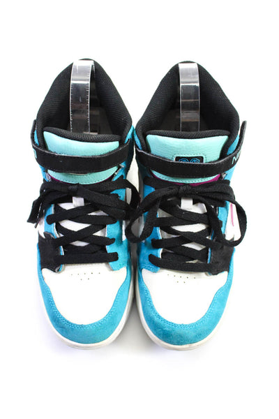 Nike Girls 6.0 Patchwork Colorblock Lace-Up High Top Sneakers Blue Size 7Y