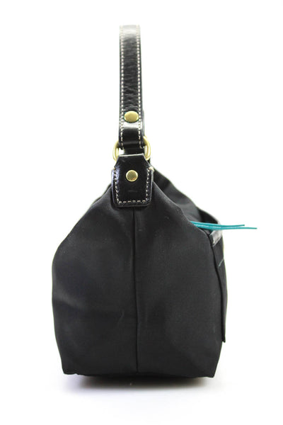 Coach Womens Medallion Zippered Mini Top Handle Shoulder Handbag Black