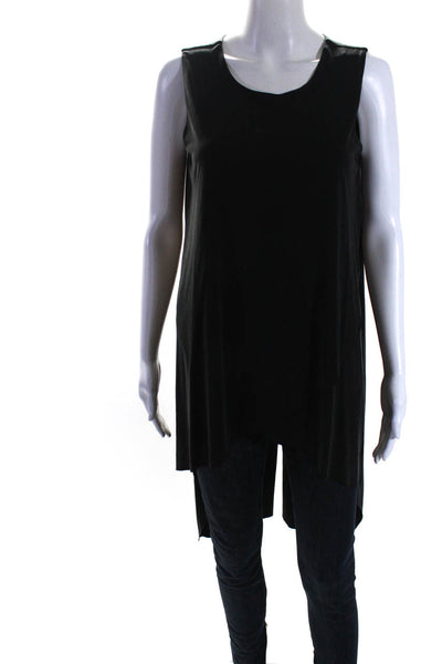 Beau Jours Womens Sleeveless Pullover Asymmetrical Tank Top Black Size Small