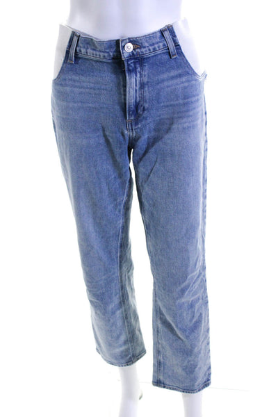 Paige Womens Denim Two Pocket Stretch Waist Mid-Rise Tapered Jeans Blue Size 30