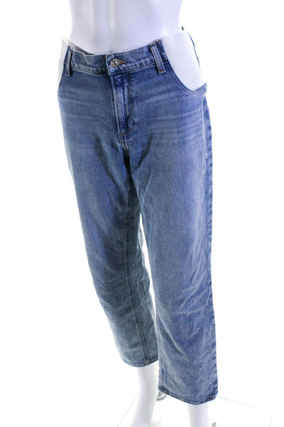 Paige Womens Denim Two Pocket Stretch Waist Mid-Rise Tapered Jeans Blue Size 30