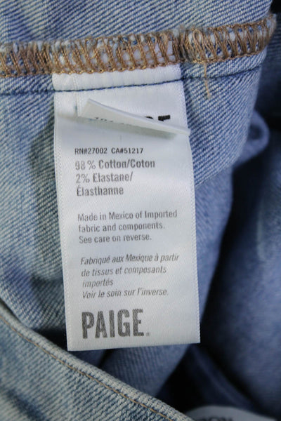 Paige Womens Denim Two Pocket Stretch Waist Mid-Rise Tapered Jeans Blue Size 30