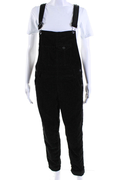 AG Adriano Goldschmied Womens Cotton Corduroy Skinny Overalls Black Size M