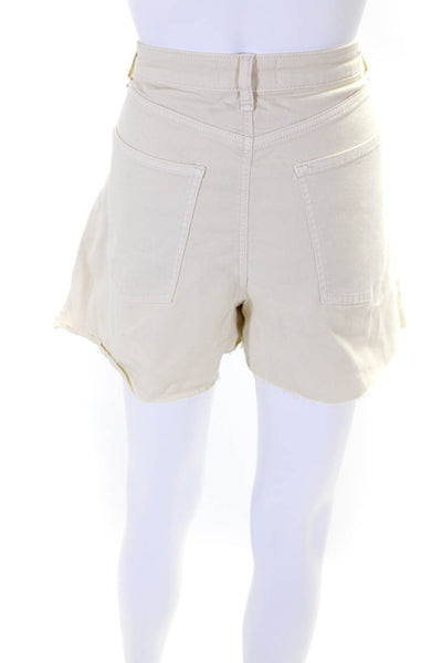 We Wore What Womens Cotton 5 Pocket Button Close High-Rise Shorts Beige Size 29