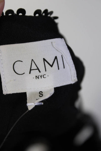 Cami NYC Womens Spaghetti Strap Lace Trim Sequin Cami Tank Top Black Size Small