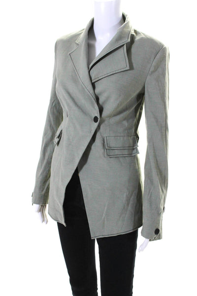 C/MEO Collective Womens Double Breasted Notched Lapel Jacket Green Size XS