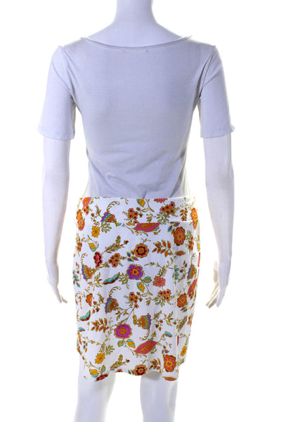 Jude Connally Womens Stretch Floral Print Mini Skirt Skirt White Size S