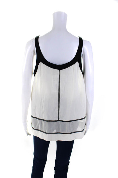 Rag & Bone Womens Sleeveless Scoop Neck Blouse Silk White Size Large