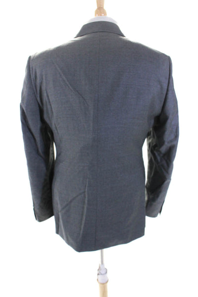 Hackett London Mens Single Button Blazer Jacket Gray Wool Size 40 Regular