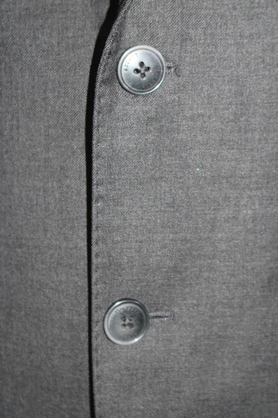 Hackett London Mens Two Button Creased Suit Gray Wool Size 40 Regular/34