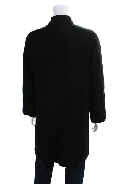 Tse Mens Long Sleeve Three Button Collared Coat Black Cashmere Size Large