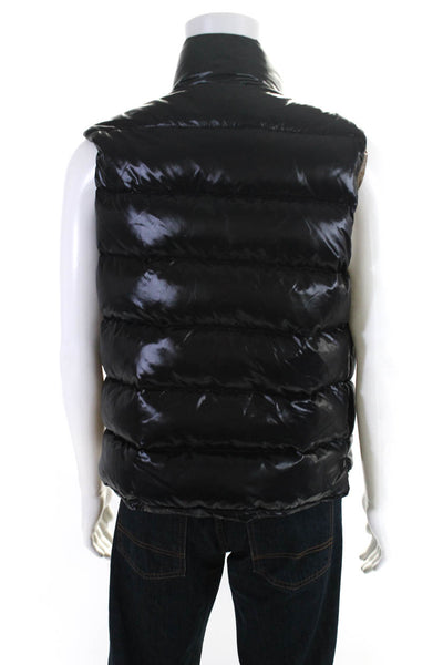 Moncler Mens Front Zip Mock Neck Down Quilted Vest Jacket Black Size 5