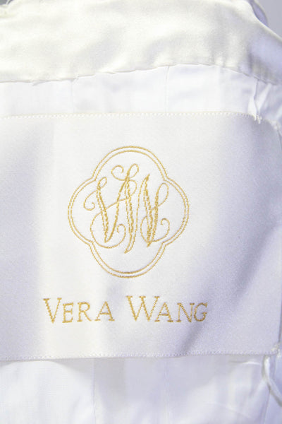 Vera Wang Womens Silk Charmeuse Flared Hem Strapless Wedding Gown White Size 6