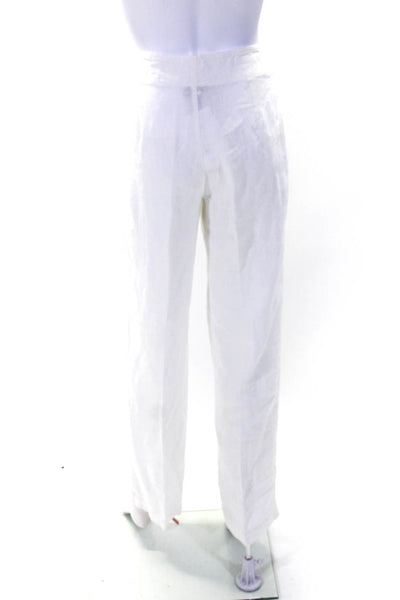 Eileen Fisher Womens Buttoned Zipped Straight Leg Slip-On Pants White Size XS