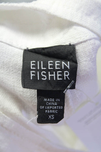 Eileen Fisher Womens Buttoned Zipped Straight Leg Slip-On Pants White Size XS