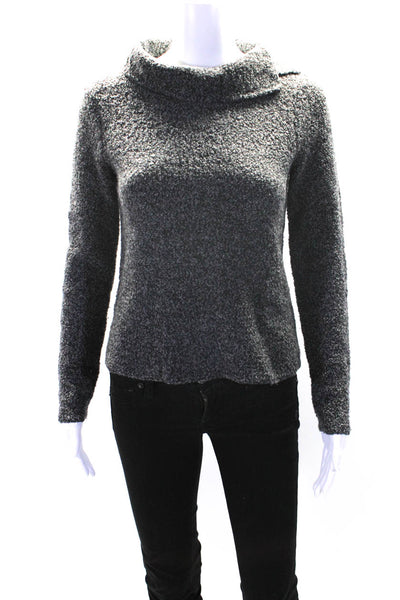 Eileen Fisher Womens Dark Gray Wool Textured Turtleneck Sweater Top Size PP