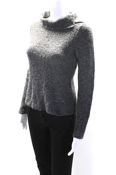 Eileen Fisher Womens Dark Gray Wool Textured Turtleneck Sweater Top Size PP