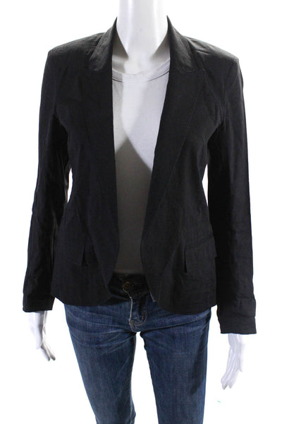 Theory Women's Collared Long Sleeves Unlined Blazer Black Size 4