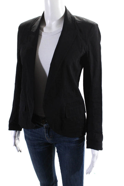 Theory Women's Collared Long Sleeves Unlined Blazer Black Size 4