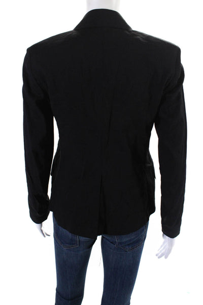 Theory Women's Collared Long Sleeves Unlined Blazer Black Size 4