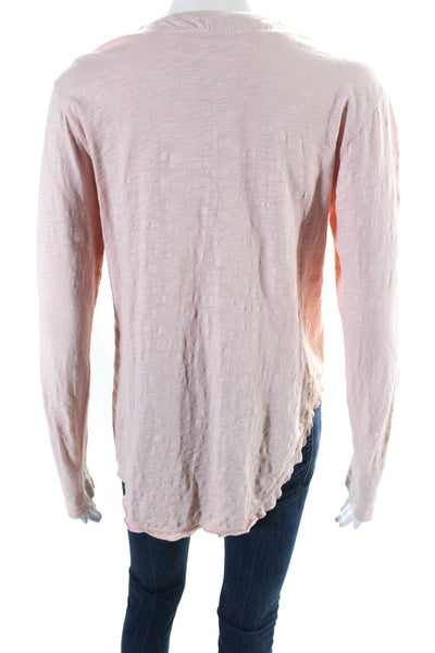 Wilt Women's V-Neck Long Sleeves Casual Basic T-Shirt Light Pink Size XS