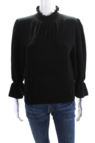 Ba&Sh Women's Mock Neck Long Sleeves Pullover Sweater Black Size XS