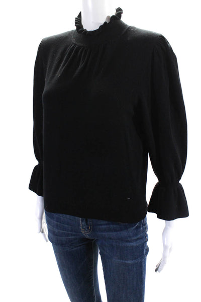 Ba&Sh Women's Mock Neck Long Sleeves Pullover Sweater Black Size XS