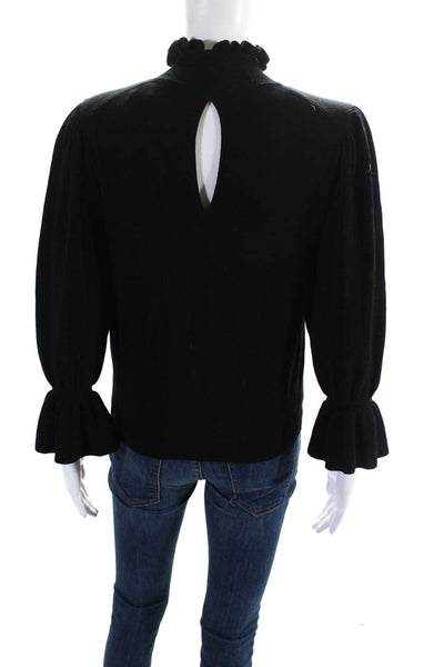 Ba&Sh Women's Mock Neck Long Sleeves Pullover Sweater Black Size XS