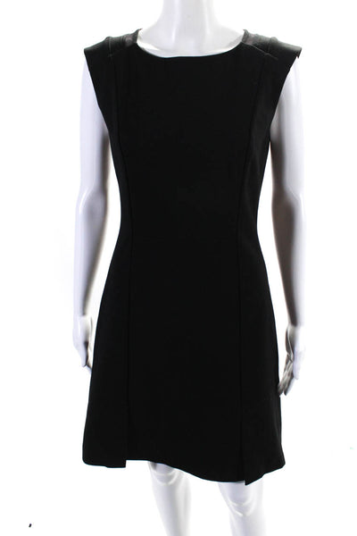 Rebecca Taylor Womens Sleeveless Knee Length Front Slit A Line Dress Black Size