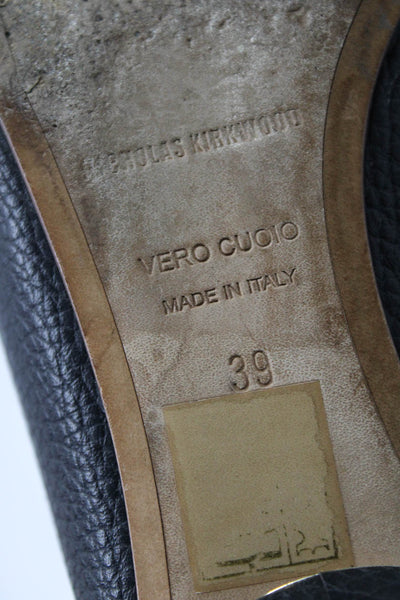 Nicholas Kirkwood Womens Leather Slide On Pointed Toe Mules Black Size 39 9