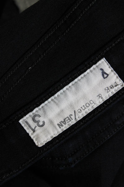 Rag & Bone Womens Cotton 5 Pocket Zip Fly Mid-Rise Skinny Jeans Black Size 31