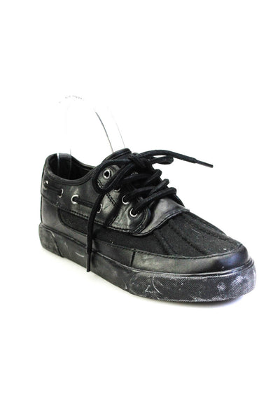 Polo Ralph Lauren Womens Black Canvas Low Top Fashion Sneakers Shoes Size 4.5