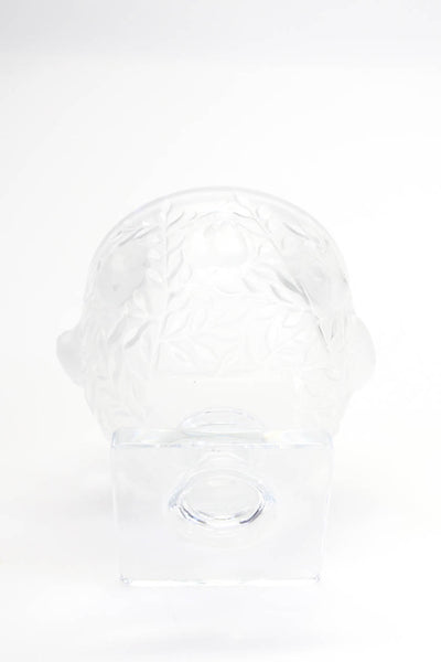 Lalique France Elizabeth Cut Crystal Frosted Footed Vase Signed