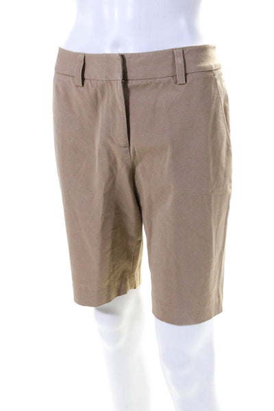 J. Mclaughlin Womens Low Rise Khaki Twill Bermuda Shorts Beige Size 2