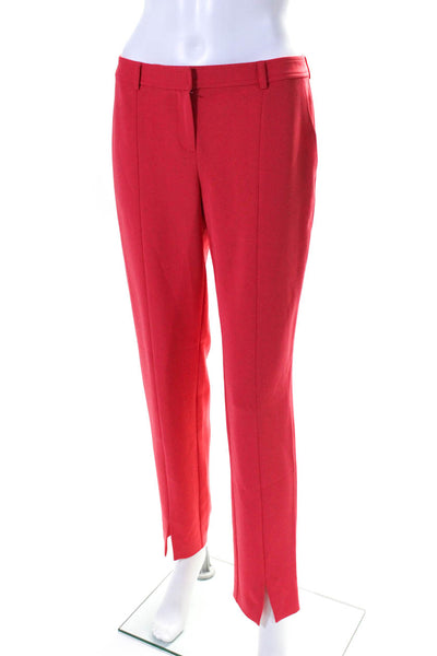 St. John Womens Low Rise Slim Leg Pleated Pants Coral Pink Size 2