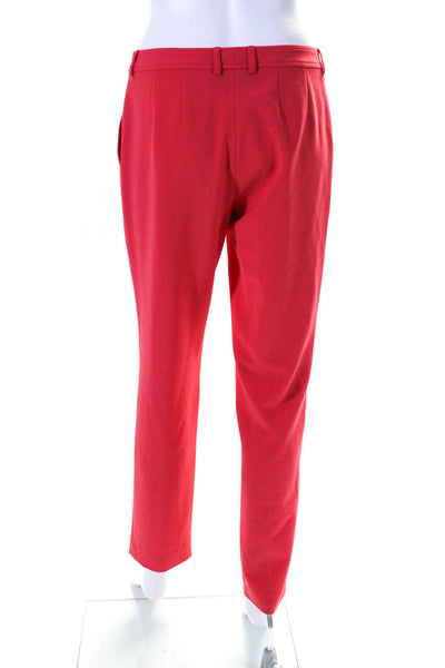 St. John Womens Low Rise Slim Leg Pleated Pants Coral Pink Size 2