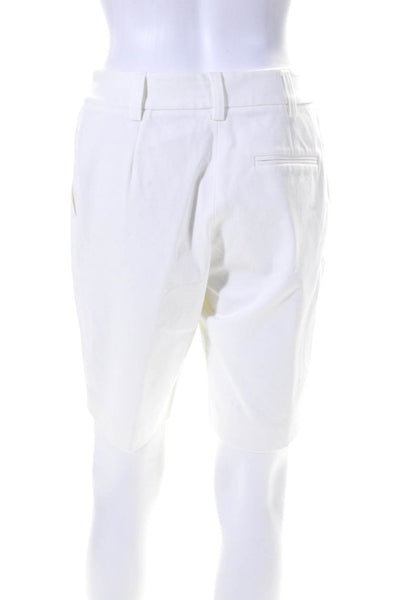 J. Mclaughlin Womens Low Rise Chino Twill Bermuda Shorts White Size 2