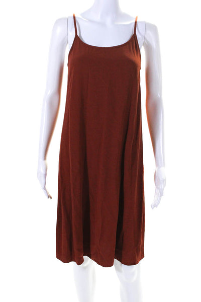 Eileen Fisher Womens Adjustable Strap Sleeveless Pullover Dress Orange Size XXS