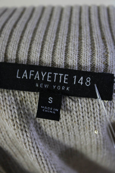 Lafayette 148 New York Women's Long Sleeves Full Zip Cardigan Beige Size S