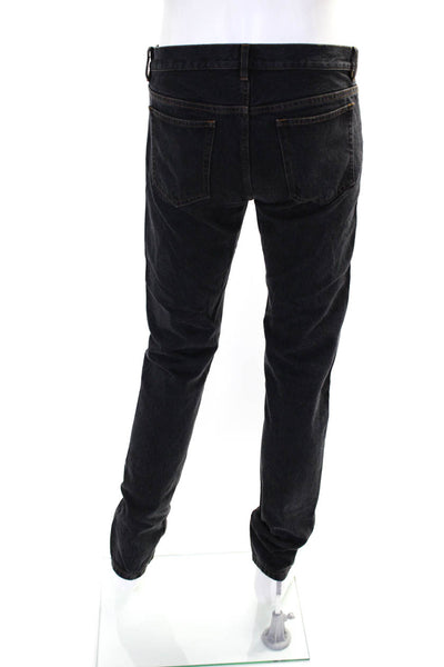 A.P.C. Mens Mid Rise Button Up Slim Leg Jeans Midnight Black Cotton Size 31