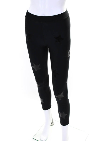 Ultracor Womens High Rise Star Print Activewear Leggings Black Size S