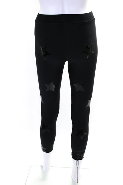 Ultracor Womens High Rise Star Print Activewear Leggings Black Size S