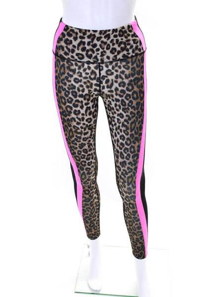 Veronica Beard Womens Leopard Print Colorblock Leggings Multicolor Size S