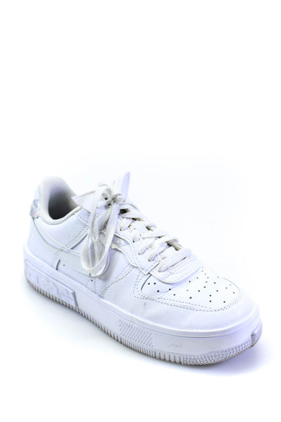 Nike Womens Leather Lace  Up Low Top Air Force 1 Sneakers White Size 8.5