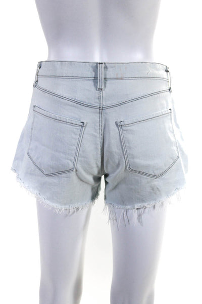 L' Agence Women's Button Closure Light Wash Casual Cutoff Short Size 24