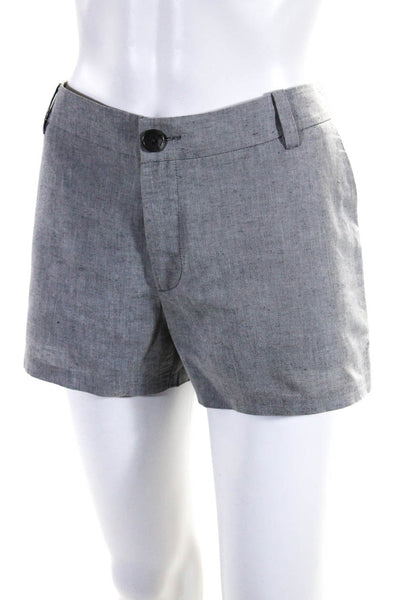 James Perse Womens Zipper Fly Mid Rise Short Shorts Gray Linen Size 28