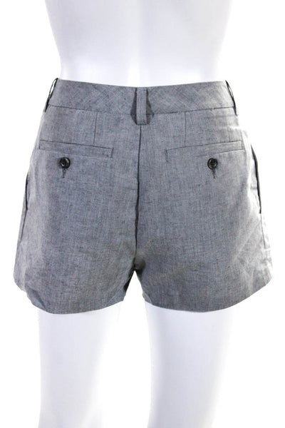 James Perse Womens Zipper Fly Mid Rise Short Shorts Gray Linen Size 28