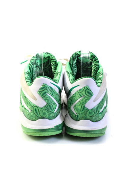 Nike Mens Max Lebron XI Low Basketball Sneakers White Green Size 8.5
